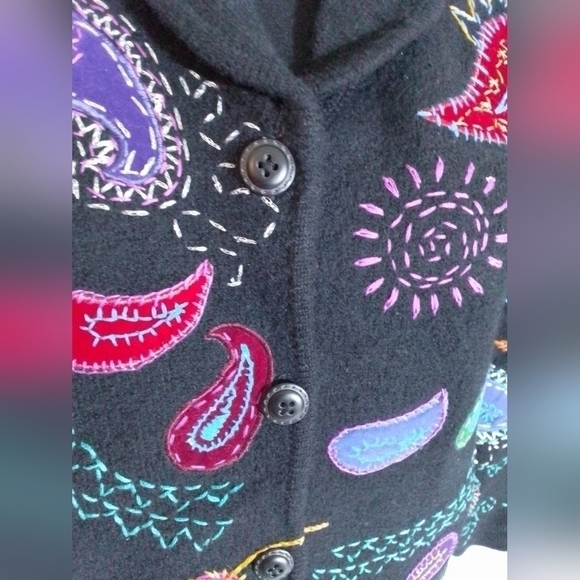 NWT Design Options Philip & Jane Gordon PAISLEY Cardigan WOOL Sweater Womens MED - Picture 5 of 6